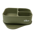 zi&co Lunch Bento 3 silicone lunchbox, 3 compartments — presentation shot on a table