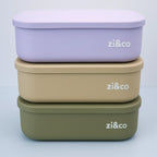 zi&co Lunch Bento 3 silicone lunchboxes stacked in assorted colours