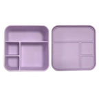zi&co Jumbo Lunch Bento 4 silicone lunchbox, 1860ml, in lilac, open and closed views