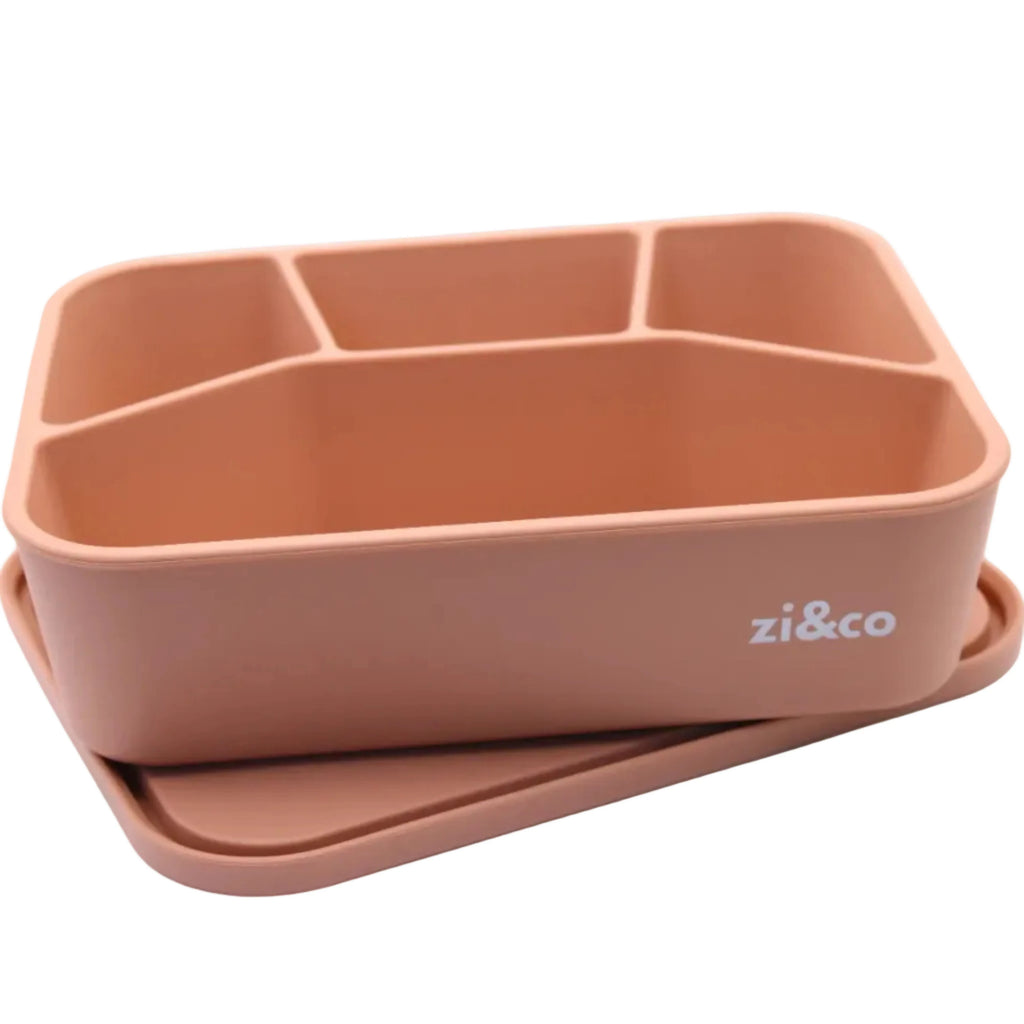 zi&co Lunch Bento 4 silicone lunchbox, 4 compartments, in orange