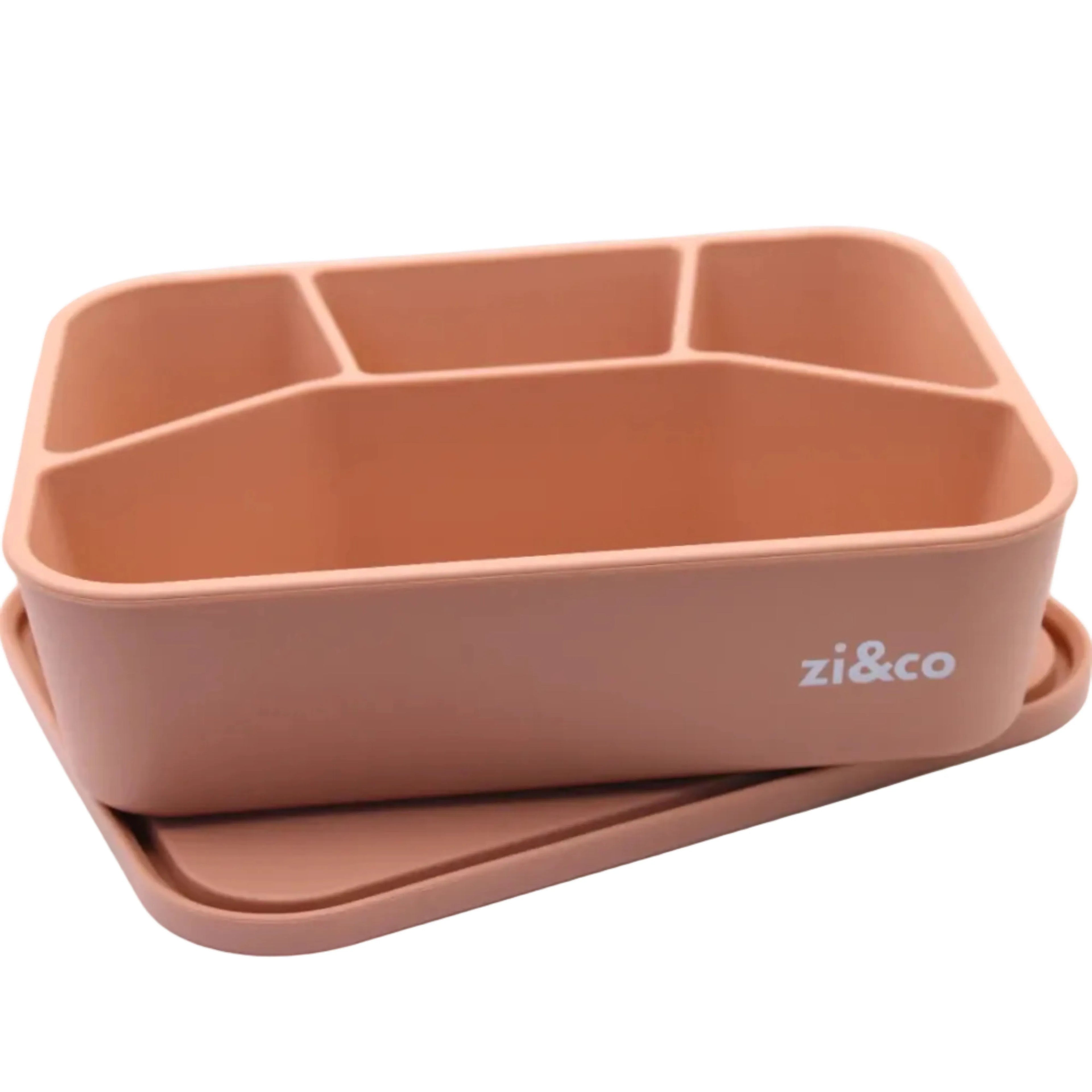 zi&co Lunch Bento 4 silicone lunchbox, 4 compartments, in orange