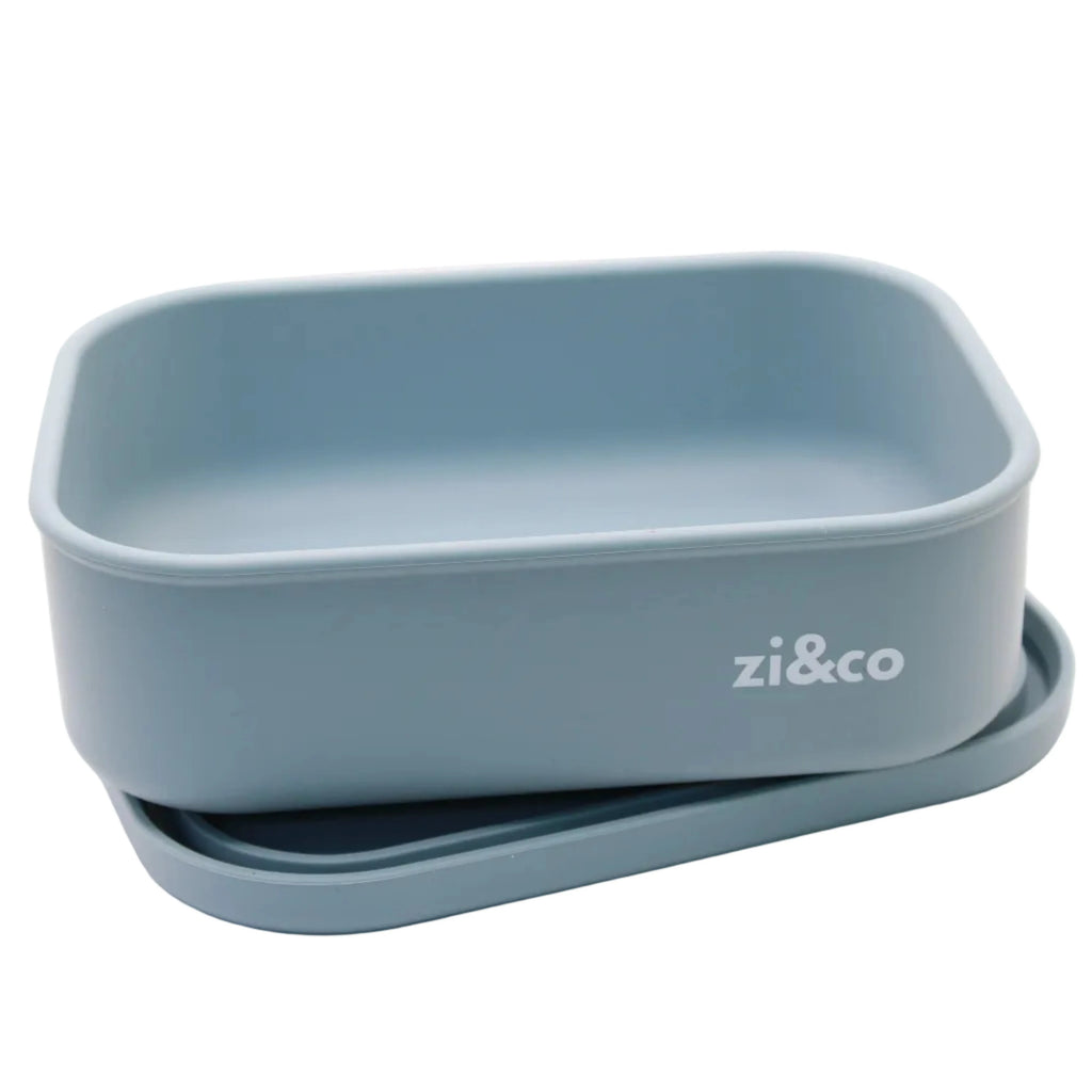 zi&co Silicone Rectangle Lunchbox, in blue