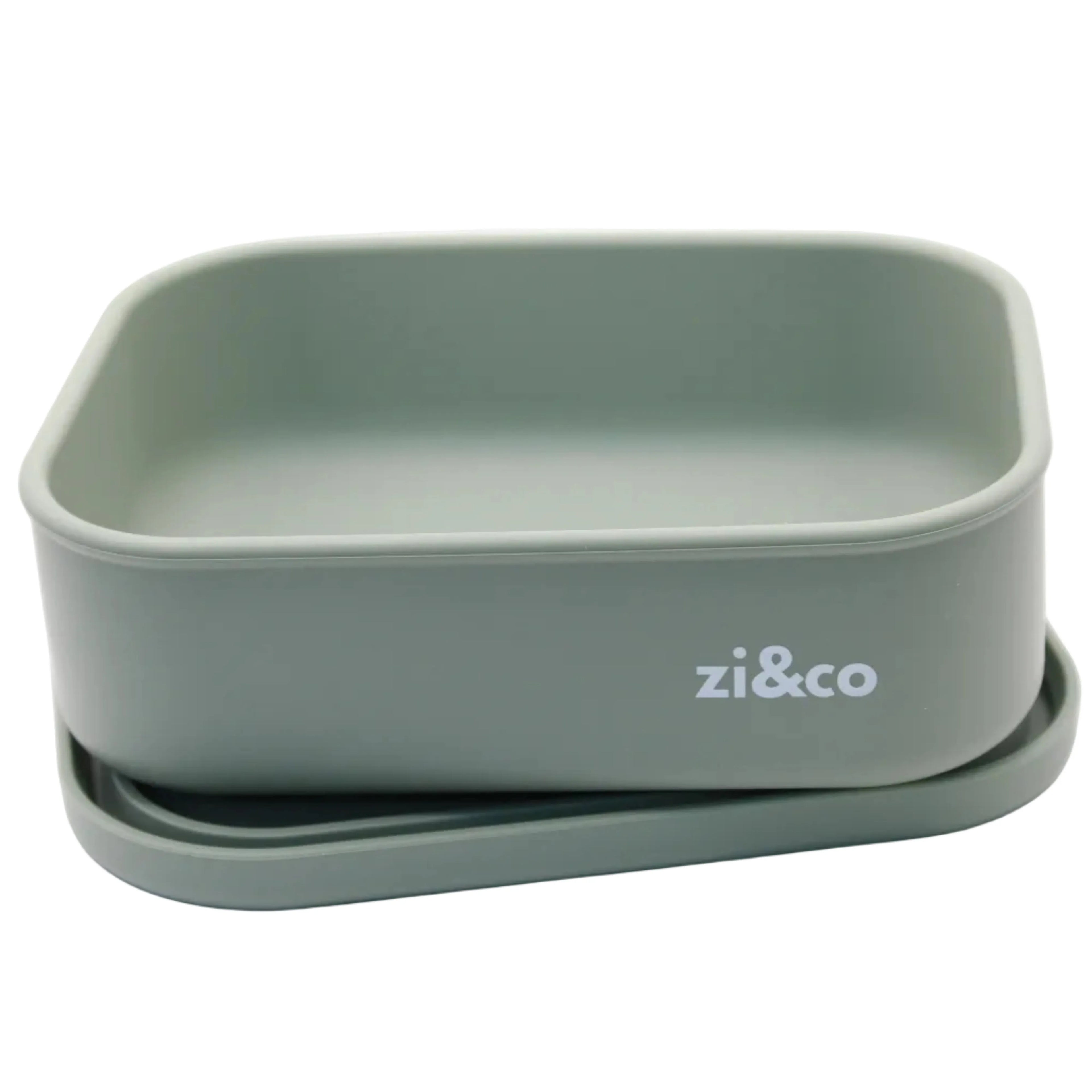zi&co Silicone Rectangle Lunchbox, in sage green
